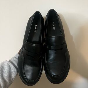 Torrid Black Loafers Size 12WW